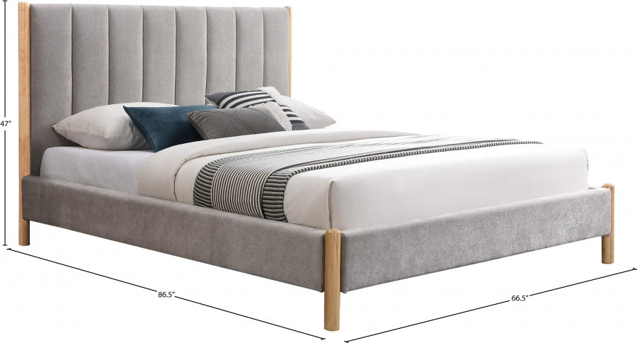 Kona Fabric Queen Bed Grey - KonaGrey-Q