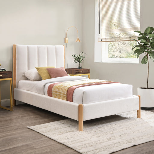 Kona Fabric Twin Bed Cream - KonaCream-T