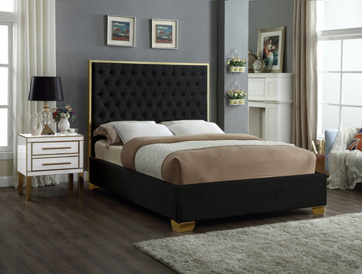 Lana Velvet Full Bed Black - LanaBlack-F