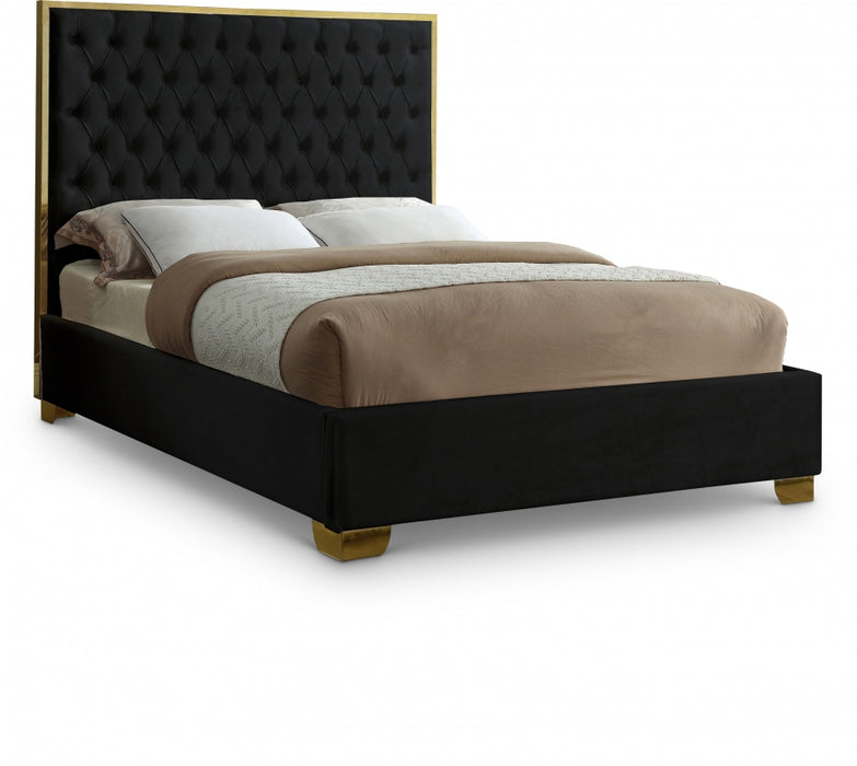 Lana Velvet Full Bed Black - LanaBlack-F