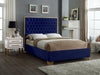 Lana Velvet Full Bed Blue - LanaNavy-F