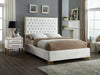 Lana Velvet Full Bed White - LanaWhite-F