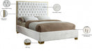 Lana Velvet Full Bed White - LanaWhite-F