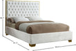 Lana Velvet Full Bed White - LanaWhite-F