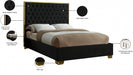 Lana Velvet King Bed Black - LanaBlack-K