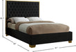 Lana Velvet King Bed Black - LanaBlack-K