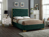 Lana Velvet King Bed Green - LanaGreen-K