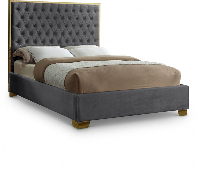 Lana Velvet King Bed Grey - LanaGrey-K