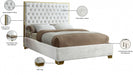 Lana Velvet King Bed White - LanaWhite-K