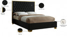 Lana Velvet Queen Bed Black - LanaBlack-Q