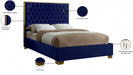 Lana Velvet Queen Bed Blue - LanaNavy-Q