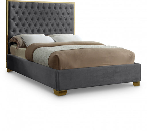 Lana Velvet Queen Bed Grey - LanaGrey-Q