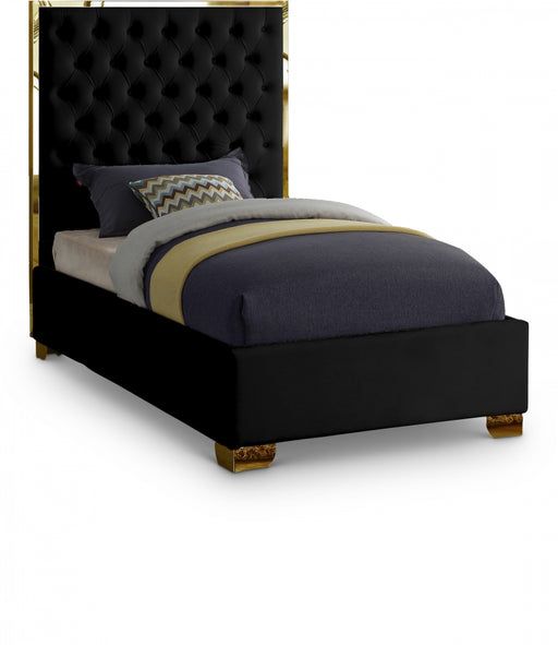 Lana Velvet Twin Bed Black - LanaBlack-T