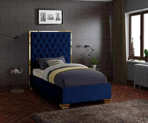 Lana Velvet Twin Bed Blue - LanaNavy-T