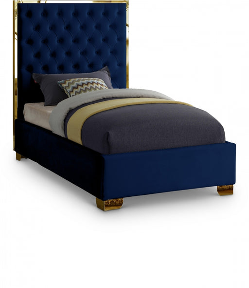 Lana Velvet Twin Bed Blue - LanaNavy-T