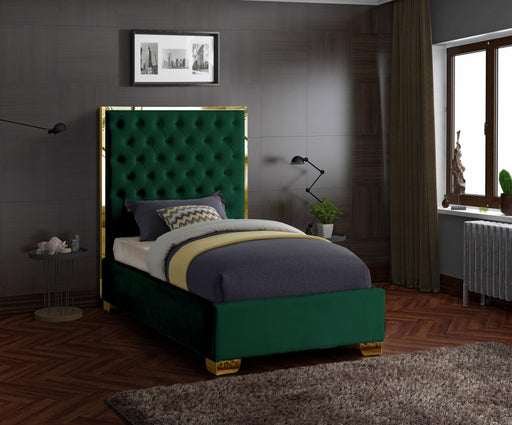 Lana Velvet Twin Bed Green - LanaGreen-T