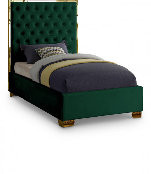 Lana Velvet Twin Bed Green - LanaGreen-T