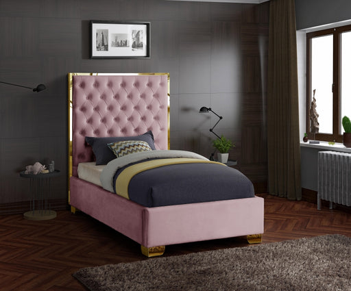 Lana Velvet Twin Bed Pink - LanaPink-T