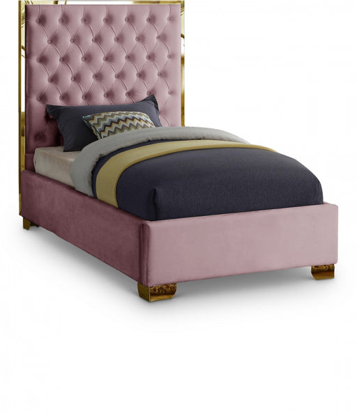 Lana Velvet Twin Bed Pink - LanaPink-T