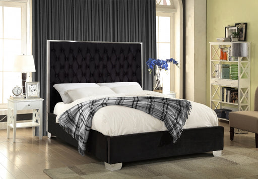 Lexi Velvet Full Bed Black - LexiBlack-F