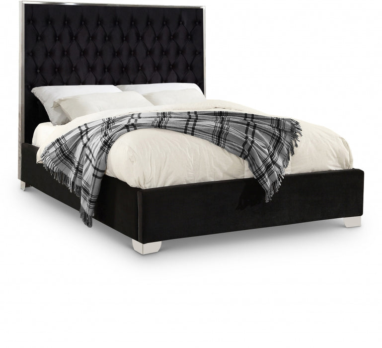 Lexi Velvet Full Bed Black - LexiBlack-F