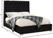 Lexi Velvet Full Bed Black - LexiBlack-F