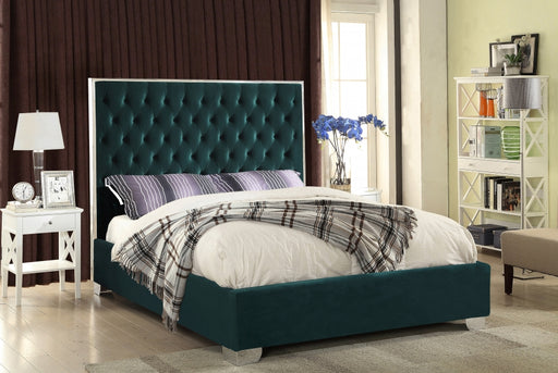 Lexi Velvet Full Bed Green - LexiGreen-F