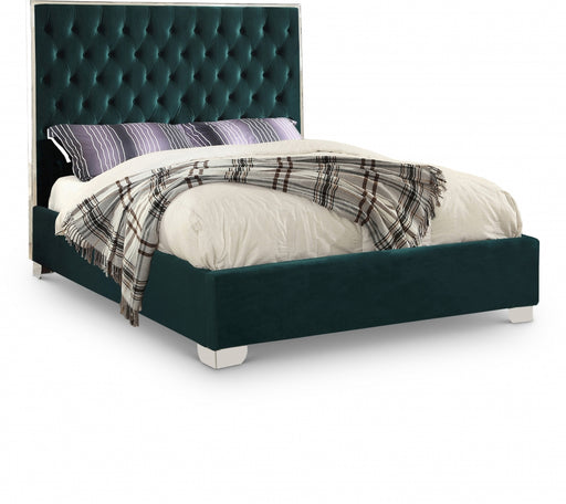 Lexi Velvet Full Bed Green - LexiGreen-F