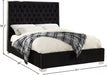 Lexi Velvet King Bed Black - LexiBlack-K