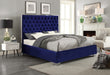 Lexi Velvet King Bed Blue - LexiNavy-K