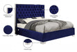 Lexi Velvet King Bed Blue - LexiNavy-K