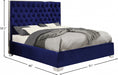 Lexi Velvet King Bed Blue - LexiNavy-K