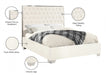 Lexi Velvet King Bed White - LexiWhite-K