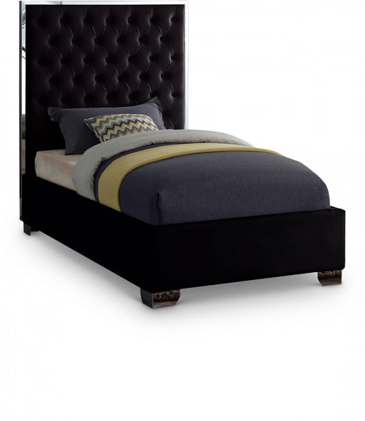 Lexi Velvet Twin Bed Black - LexiBlack-T