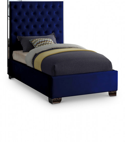 Lexi Velvet Twin Bed Blue - LexiNavy-T