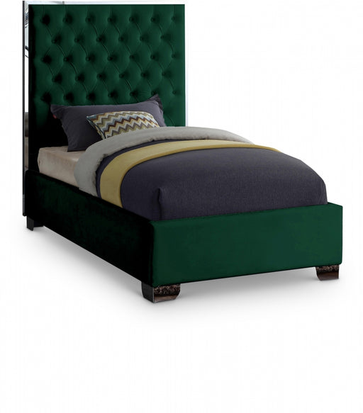 Lexi Velvet Twin Bed Green - LexiGreen-T