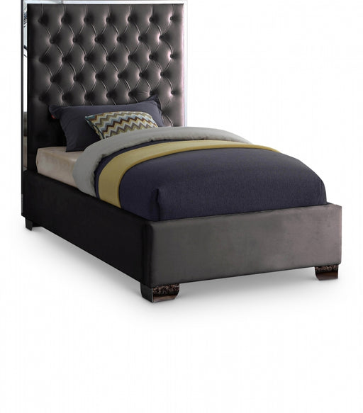 Lexi Velvet Twin Bed Grey - LexiGrey-T