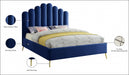 Lily Velvet Full Bed Blue - LilyNavy-F