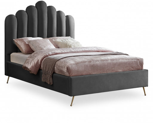 Lily Velvet Full Bed Grey - LilyGrey-F