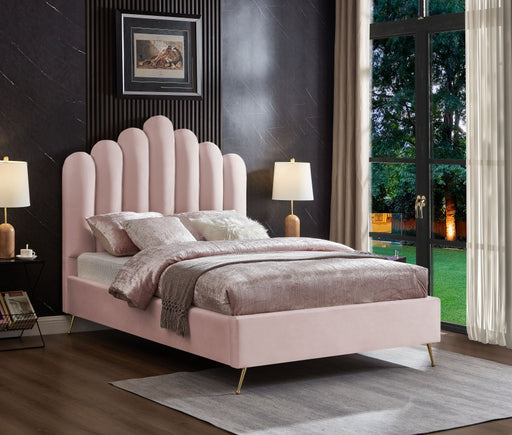 Lily Velvet Full Bed Pink - LilyPink-F