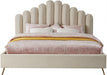 Lily Velvet King Bed Cream - LilyCream-K