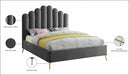 Lily Velvet King Bed Grey - LilyGrey-K