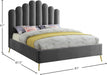 Lily Velvet King Bed Grey - LilyGrey-K