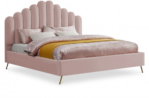 Lily Velvet King Bed Pink - LilyPink-K