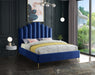 Lily Velvet Queen Bed Blue - LilyNavy-Q