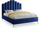 Lily Velvet Queen Bed Blue - LilyNavy-Q