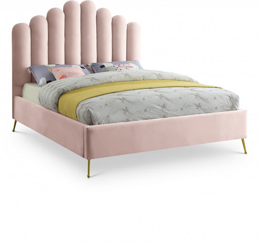 Lily Velvet Queen Bed Pink - LilyPink-Q