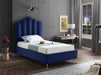 Lily Velvet Twin Bed Blue - LilyNavy-T