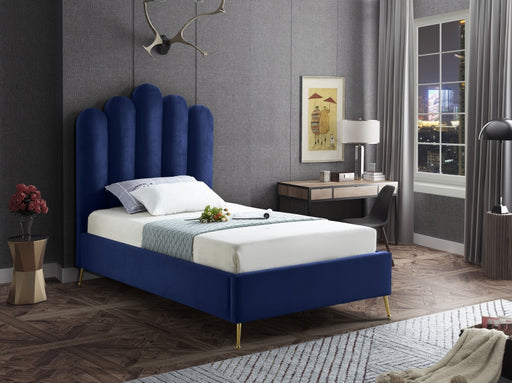 Lily Velvet Twin Bed Blue - LilyNavy-T