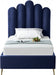 Lily Velvet Twin Bed Blue - LilyNavy-T